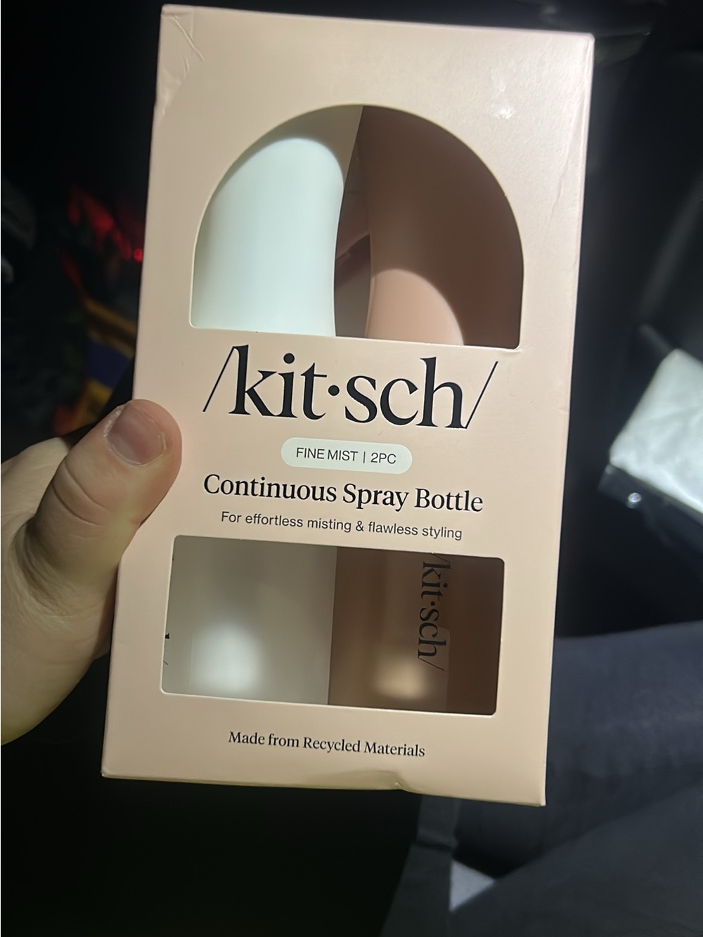 kitsch Continuous Spray Bottle 2pc - White & Beige